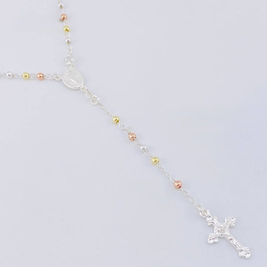 Rosario Vigen Milagrosa 7.5g / 45cm / 3mm Plata Vermeil 925