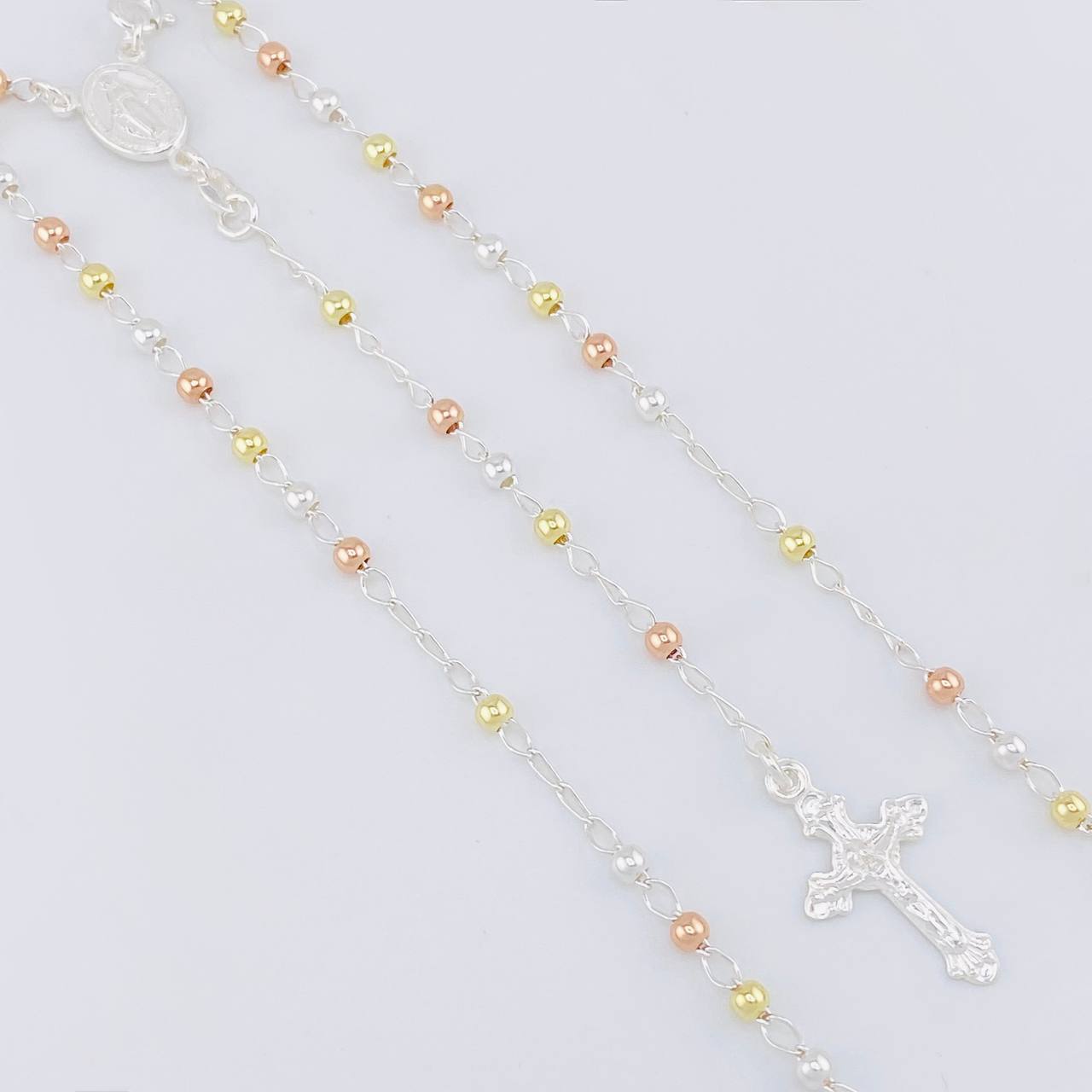 Rosario Vigen Milagrosa 7.5g / 45cm / 3mm Plata Vermeil 925
