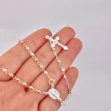 Rosario Vigen Milagrosa 7.5g / 45cm / 3mm Plata Vermeil 925