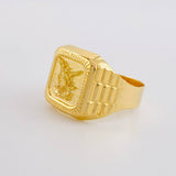 Anillo Sello san Miguel Arcángel 3.55g / T10 Oro Amarillo 18K