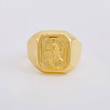 Anillo Sagrado Corazon de Jesús 3.9g / T10 Oro Amarillo 18K