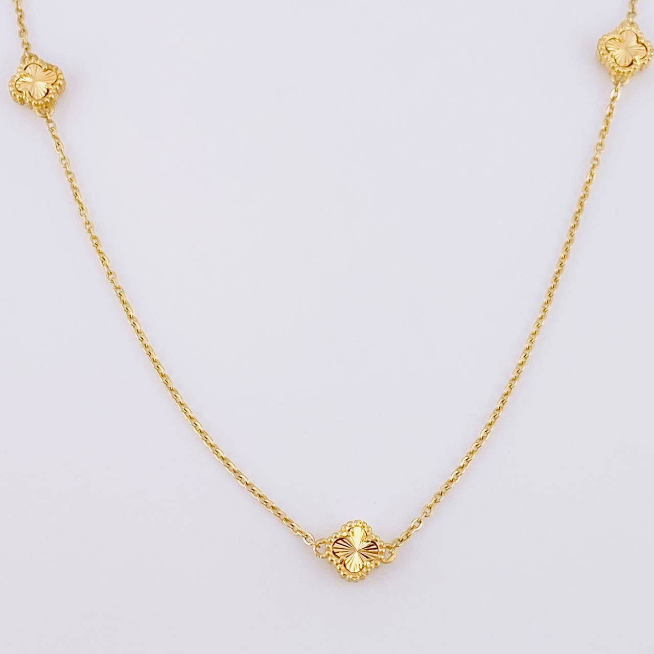 Cadena Aro Seguido Trebol 5.9g / 50cm / 1mm Oro Amarillo 18K