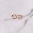 Candongas Carril Doble 0.95gr / 1cm / Circones Negros Oro Rosa 18K #