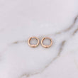 Candongas Carril Doble 0.9gr / 1cm / Circones Verdes Oro Rosa 18K $