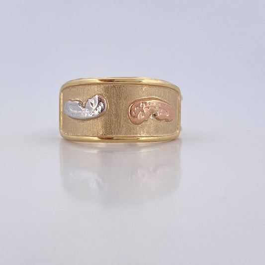 Anillo Virgen Maria 1.7g / T8 1/2 Tres Oros 18K