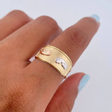 Anillo Virgen Maria 1.7g / T8 1/2 Tres Oros 18K