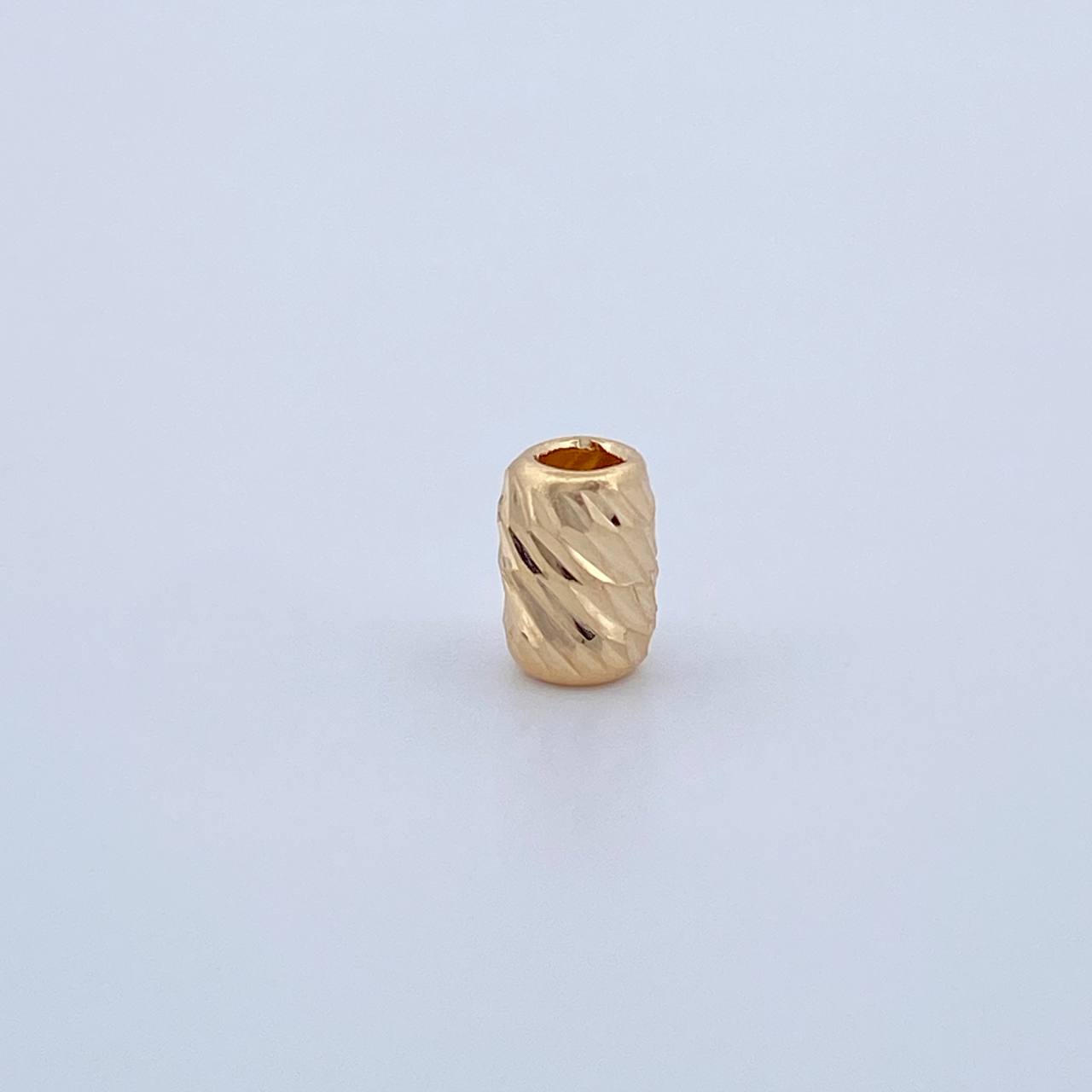 Herraje Cilindro 0.15gr / 0.5cm / 4mm Diamantado Oro Amarillo &