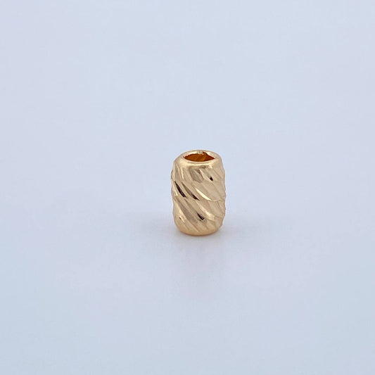 Herraje Cilindro 0.15gr / 0.5cm / 4mm Diamantado Oro Amarillo &