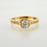 Anillo Solitario Cetro Tupido 1.9gr / T6 1/4 / Oro Amarillo 18K ©