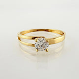Anillo Solitario Carril Hueco 1gr / T5 1/2 / Oro Amarillo 18K ©