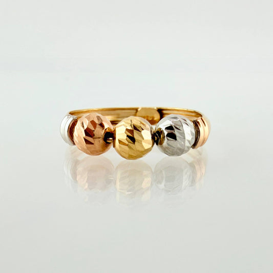 Anillo Trío Bolas 1.35gr / T5 / Tres Oros 18K