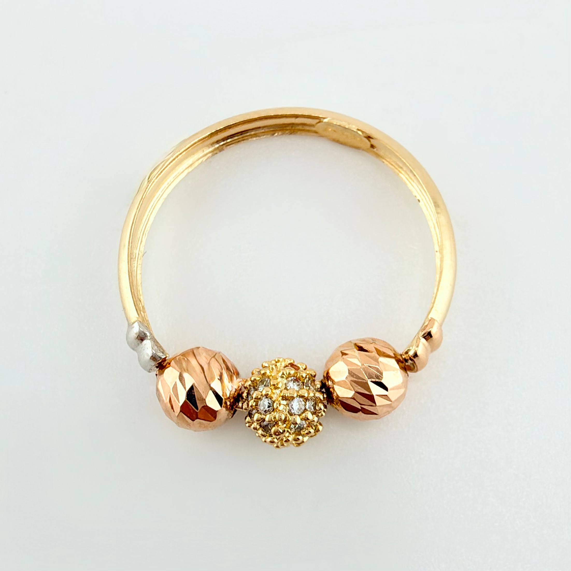 Anillo Trío Bolas 1.85gr / T6 1/2 / Tres Oros 18K ©