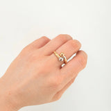 Anillo Tú Y Yo 1gr / T7 3/4 / Tres Oros 18K ©