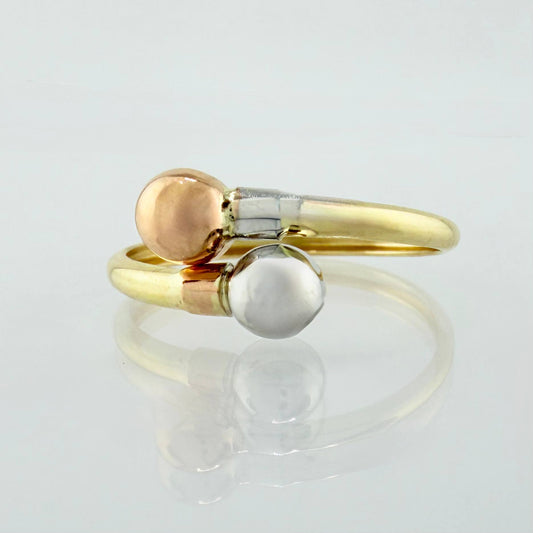 Anillo Tú Y Yo 1gr / T8 1/4 / Tres Oros 18K ©