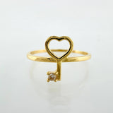 Anillo Llave Corazón 1.6gr / T8 1/4 / Oro Amarillo 18K