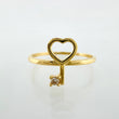 Anillo Llave Corazón 1.5gr / T9 / Oro Amarillo 18K ©