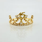 Anillo Corona Quinces 1.75gr / T6 1/4 / Oro Amarillo 18K ©