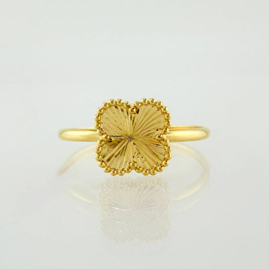 Anillo Trebol Dorado 1.1gr / T6 1/4 / Oro Amarillo Nac.Esp. 18K ©