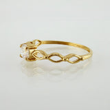 Anillo Solitario Ojos 1.1gr / T7 / Oro Amarillo 18K