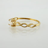 Anillo Solitario Ojos 1.15gr / T6 3/4 / Oro Amarillo 18K ©