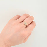 Anillo Halo Cuadrado 2.05gr / T7 3/4 / Oro Amarillo 18K ©