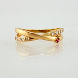 Anillo Carriles Cruzados 1.5gr / T4 3/4 / Oro Amarillo 18K ©