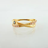 Anillo Carriles Cruzados 1.65gr / T7 3/4 / Oro Amarillo 18K ©