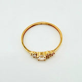 Anillo Solitario Flores Delicadas 1gr / T6 1/2 / Oro Amarillo 18K ©