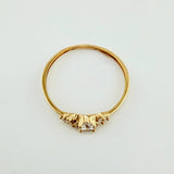 Anillo Solitario Flores Delicadas 0.95gr / T5 1/2 / Oro Amarillo 18K ©