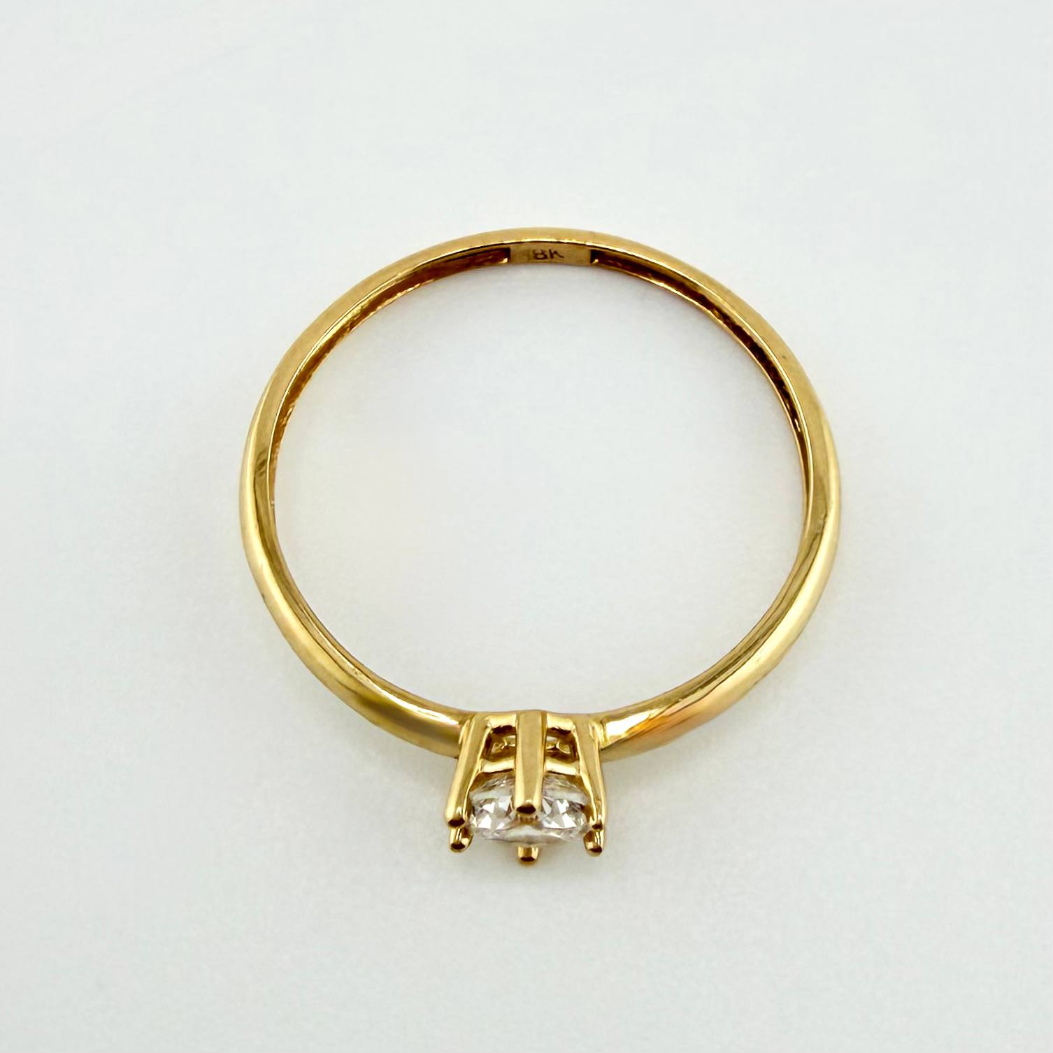 Anillo Solitario 1.2gr / T7 / Oro Amarillo 18K