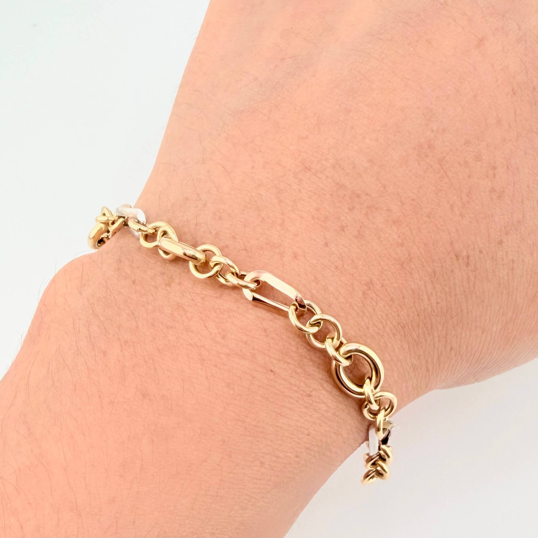 Pulso Aro Seguido 3.85gr / 19cm / 5mm Tres Oros +4 18K