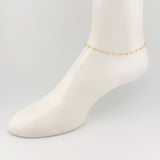 Tobillera Aro Seguido Dije Estrella 2.45gr / 25cm / 2.3mm Dos Oros Amarillo Blanco +4 18K