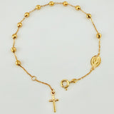 Pulso Denario Virgen Milagrosa Cruz 3.25gr / 19cm-21cm / 3.8mm Oro Amarillo +4 18K