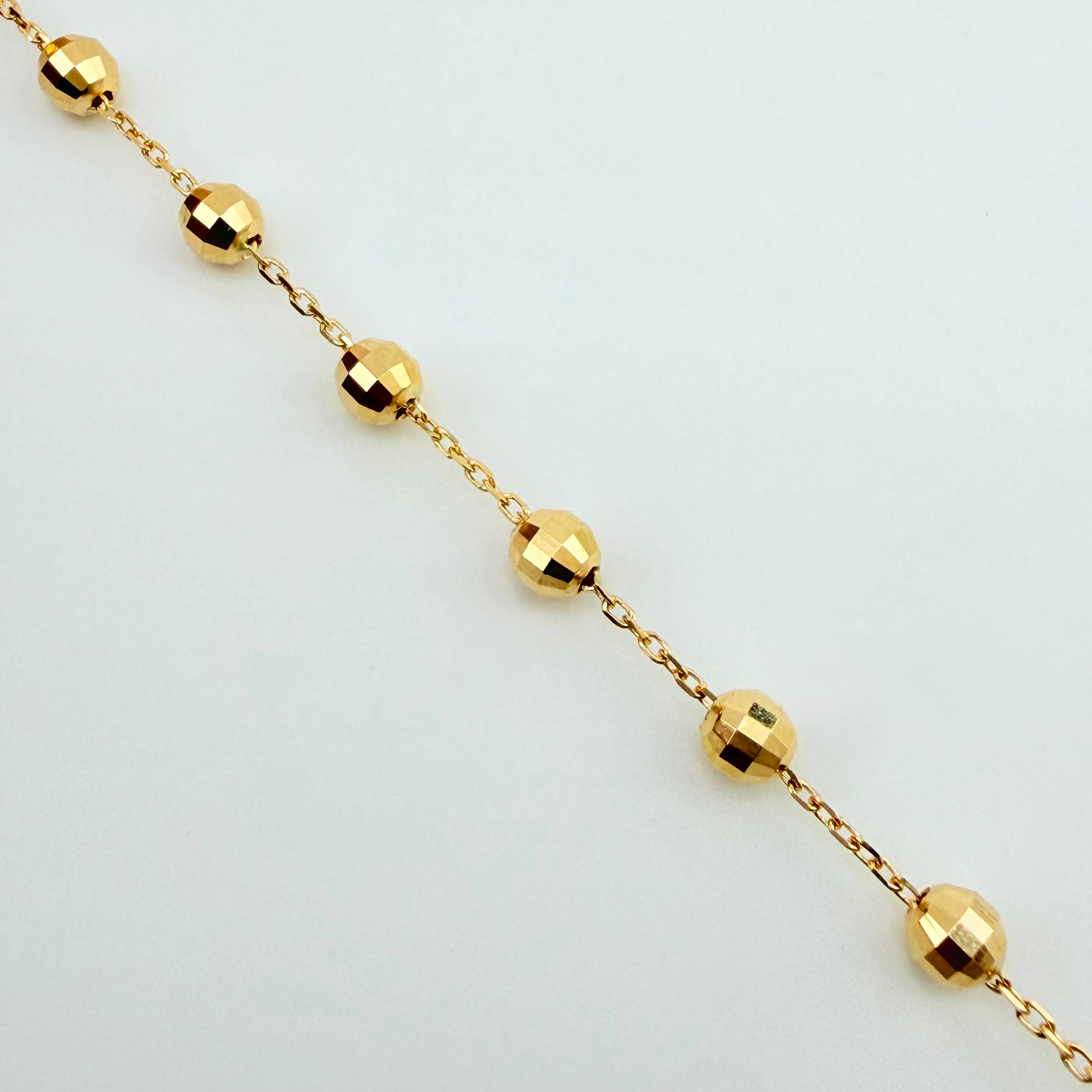 Pulso Denario Virgen Milagrosa Cruz 3.25gr / 19cm-21cm / 3.8mm Oro Amarillo +4 18K