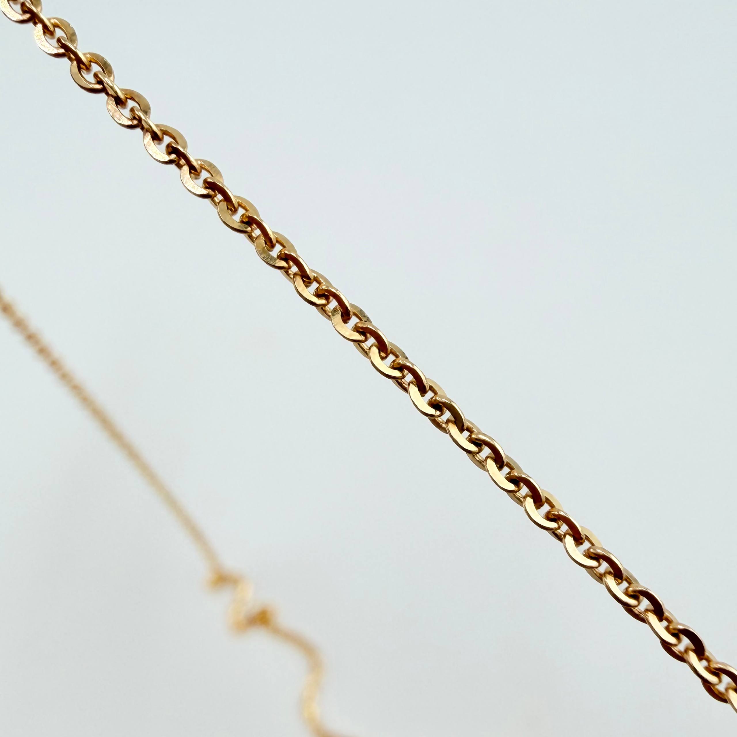 Cadena Aro Seguido Aro Tribal 3.9gr / 45cm / 1.4mm Oro Amarillo +4 18K