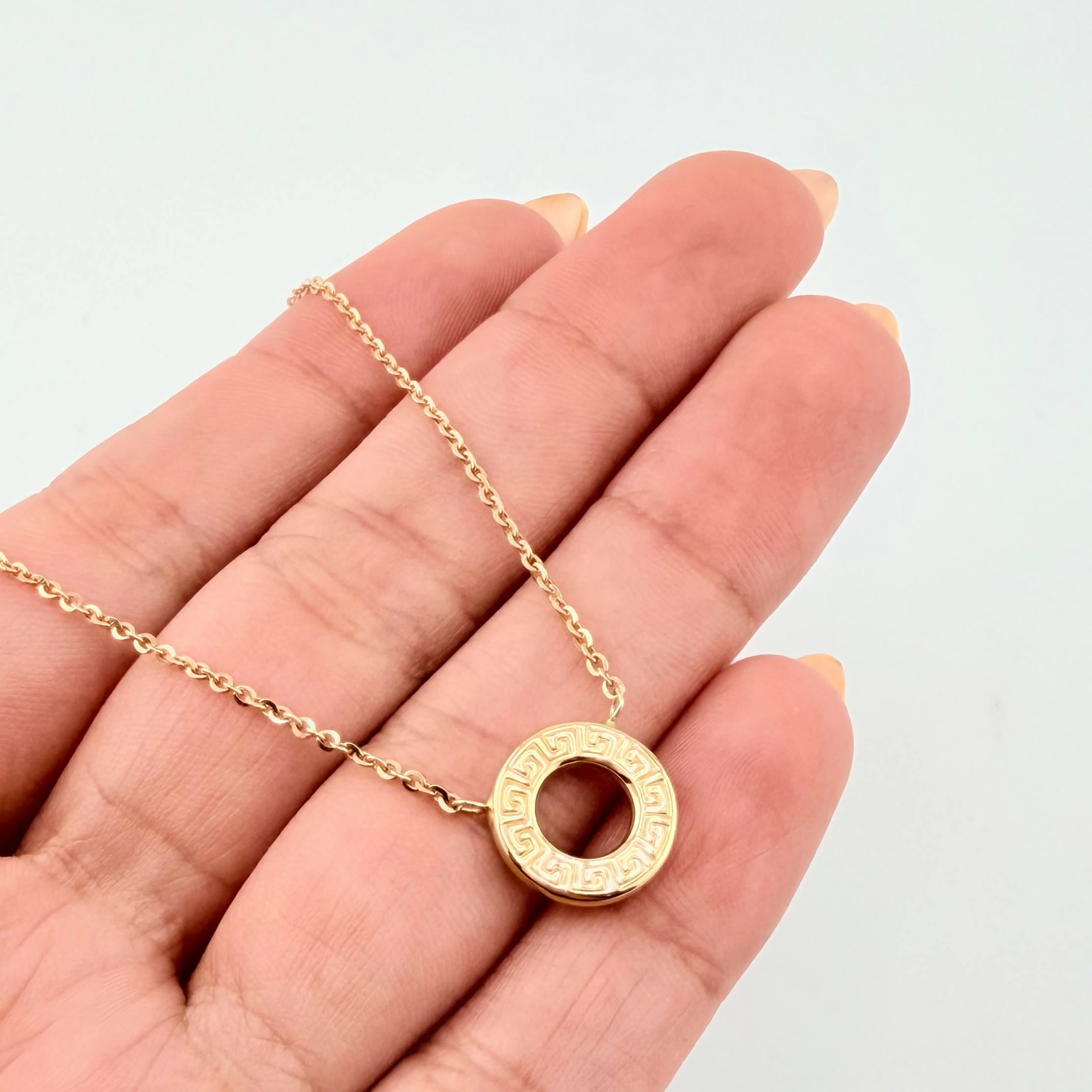 Cadena Aro Seguido Aro Tribal 3.9gr / 45cm / 1.4mm Oro Amarillo +4 18K