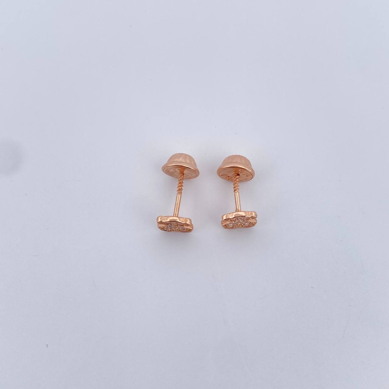 Topos Oso Ts 0.75gr / Circones Blancos Oro Rosa 18K $