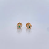 Topos Flor 0.6gr / Circones Blancos Verde Oro Amarillo 18K $