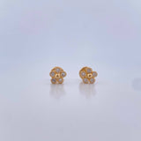 Topos Flor 0.75gr / Circones Blancos Oro Amarillo 18K $