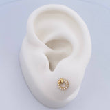 Topos Circulo Corazon 0.7gr / Circones Blancos Oro Amarillo  18K $
