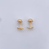 Topos Perro 0.7gr / Circones Blancos Oro Amarillo 18K &