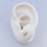 Topos Perro 0.7gr / Circones Blancos Oro Amarillo 18K &