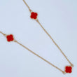 Cadena Espiga Trebol 3.7gr / 40cm / 2mm Electroestatico Rojo Oro Amarillo &