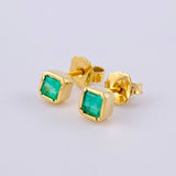 Topos Cuadrados Esmeralda 70Pts 1.8 g / 4.9 mm Oro Amarillo 18K