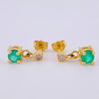 Topos Gota Verde Esmeralda 90Pts 2.15 g / 1.1 cm Oro Amarillo 18K