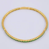 Pulso Tenis Esmeralda 2,60 Qts 6.7 g / 18.5 cm / 2.1 mm Oro Amarillo 18K