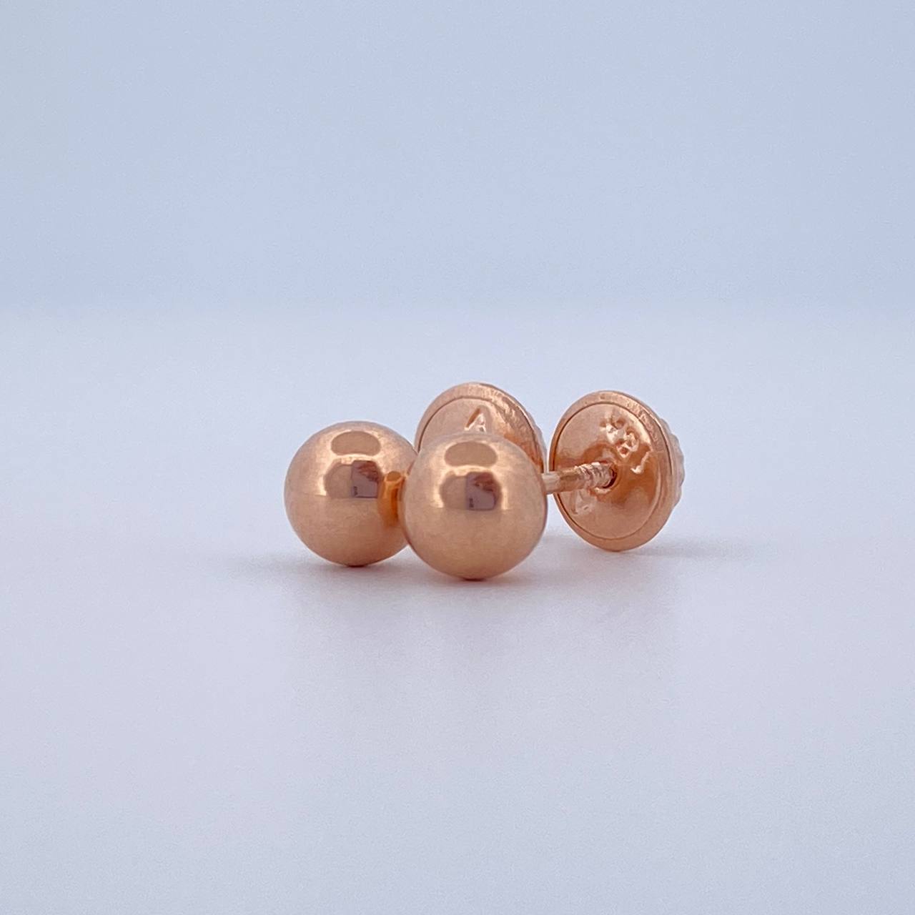 Topos Bola Lisa 0.55gr / 5mm Oro Rosa 18K %