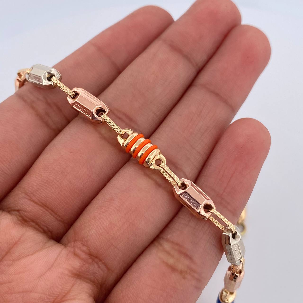 Tobillera Rustica Barril 6gr / 25.5cm / Oro 18K &