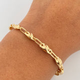 Pulso Rustico Grano Café 5.3gr / 22cm / Oro 18K &