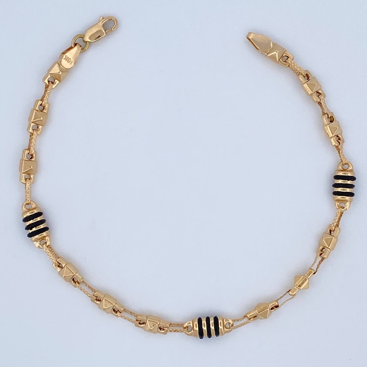 Pulso Rustico Rombos 4.55gr / 21cm / Oro 18K &